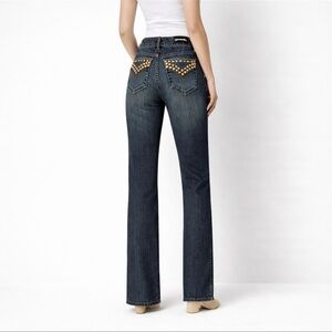 BrazilRoxx Studded Jeans Womens 2 Straight Leg Dark Wash Embellished